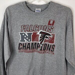 Atlanta Falcons NFC Champions Super Bowl LI NFL Football Sz M Long Sleeve Shirt